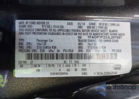 2018 Ford Focus Se from USA, damaged, VIN 1FADP3F23JL297987